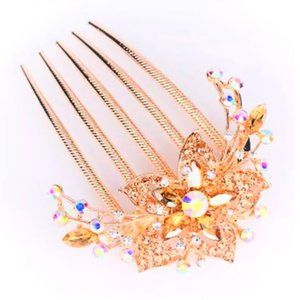 RHINESTONE HAIR COMB in Champagne
